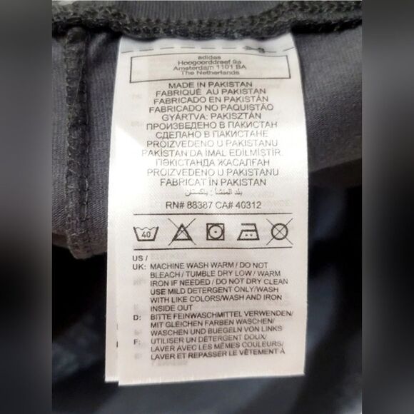 ADIDAS Women's High Rise 3-stripe 7/8 Cotton Tights HM2603 Grey Leggings Size S - Picture 12 of 13